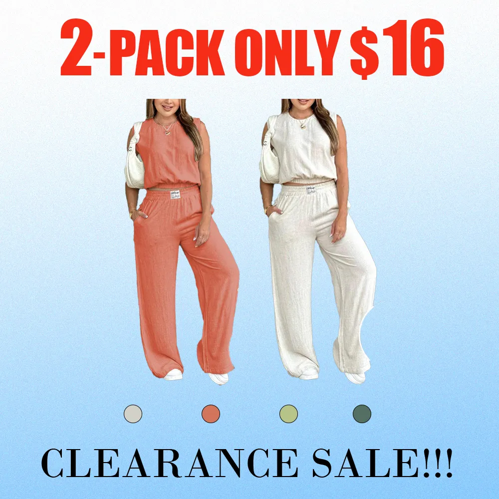 Stay Cool in Style – Casual Tank & Flowy Pants Set for Summer