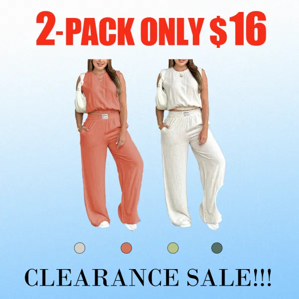 Stay Cool in Style – Casual Tank & Flowy Pants Set for Summer