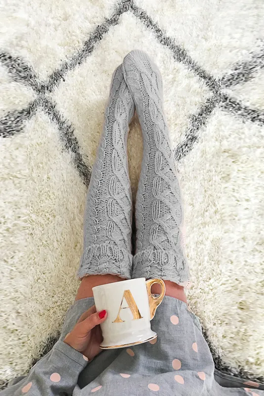 Mid Length Over The Knee Pile Wool Socks