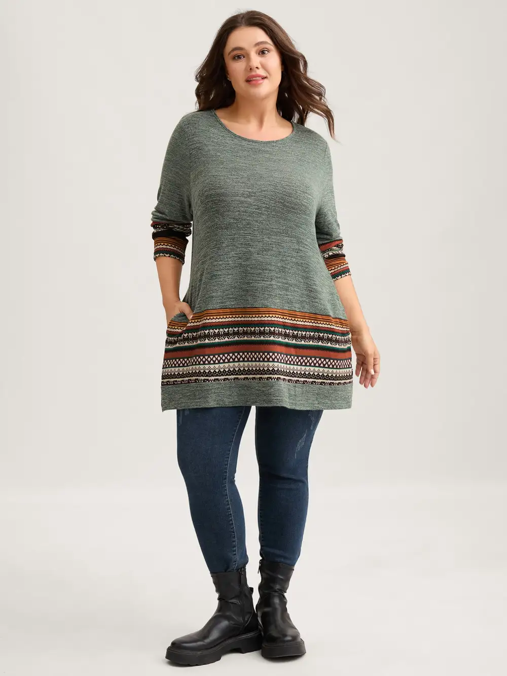 Tunic Boho Print Pocket T-shirt