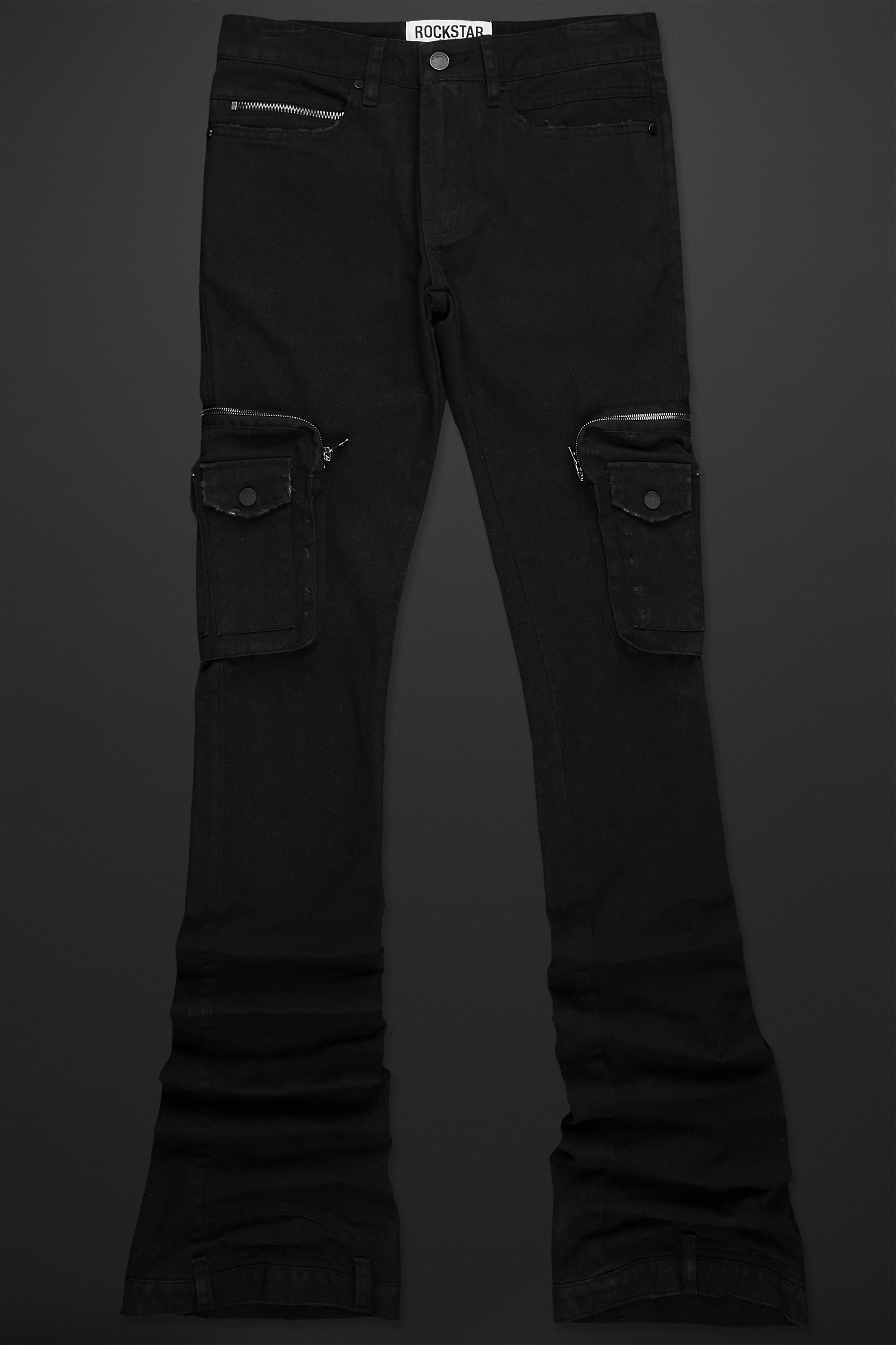 Sutton Black Super Stacked Flare Jean