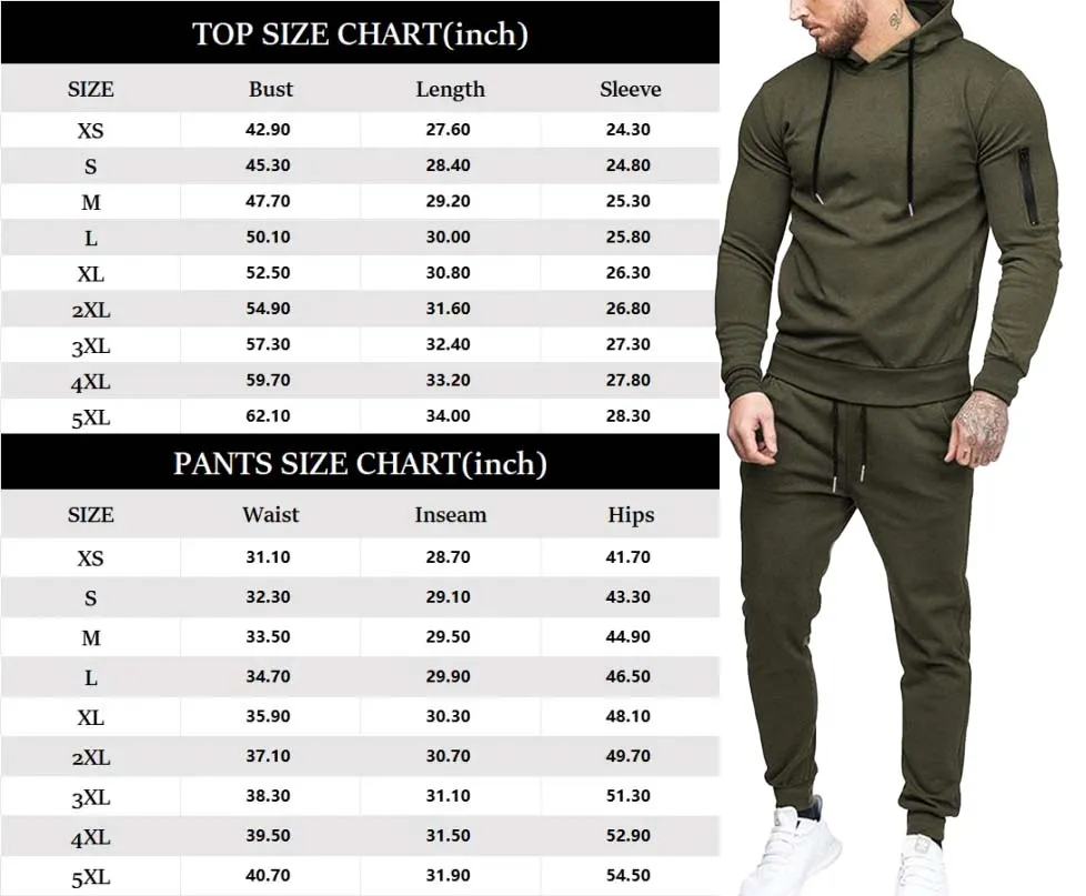 Men's Tracksuit 2 Pack Hooded Athletic Sweatsuits