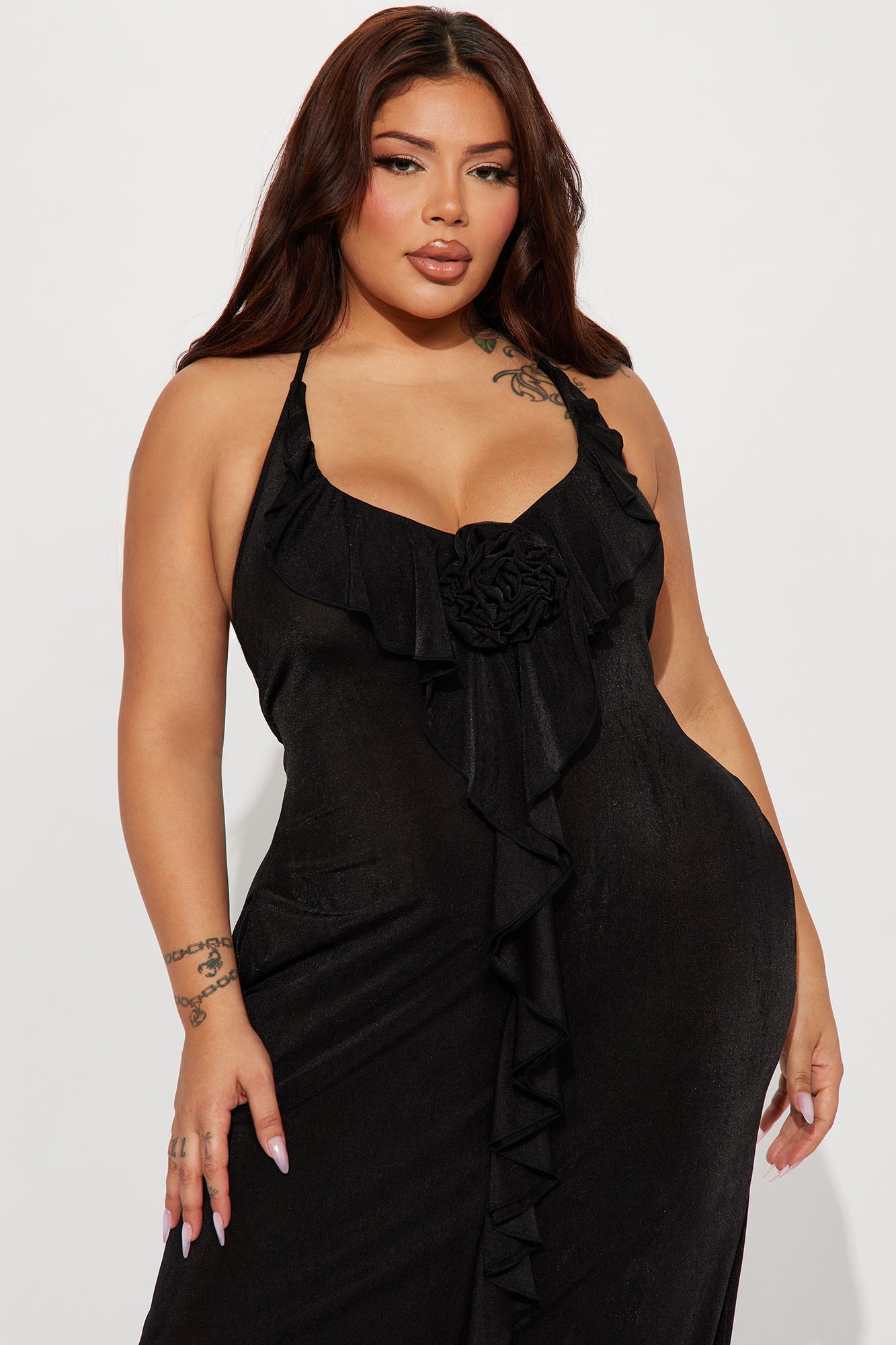 Cabo Slinky Maxi Dress - Black