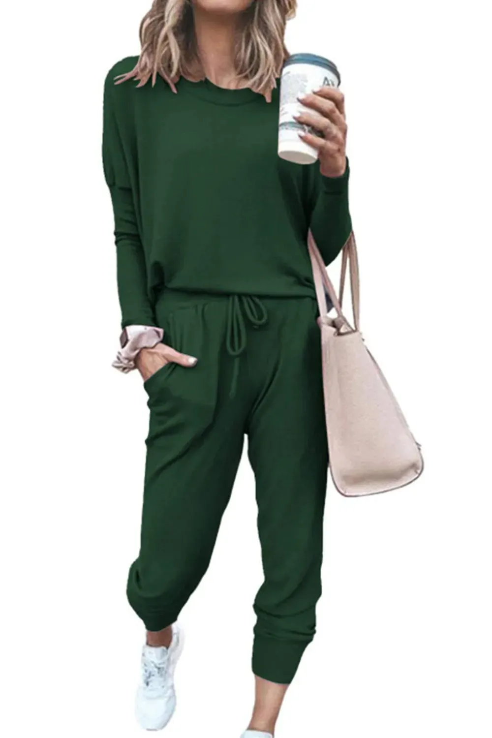 2025 Hot Sale Women's Fall Crewneck Pullover Tops And High Waisted Pants Lounge Set