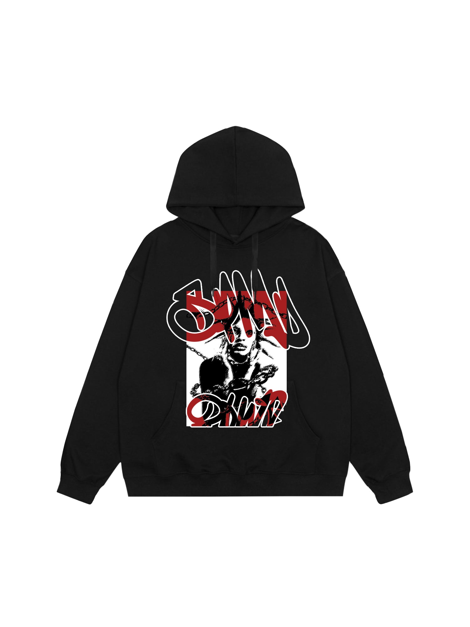 High Street Hip-Hop Print Hoodie