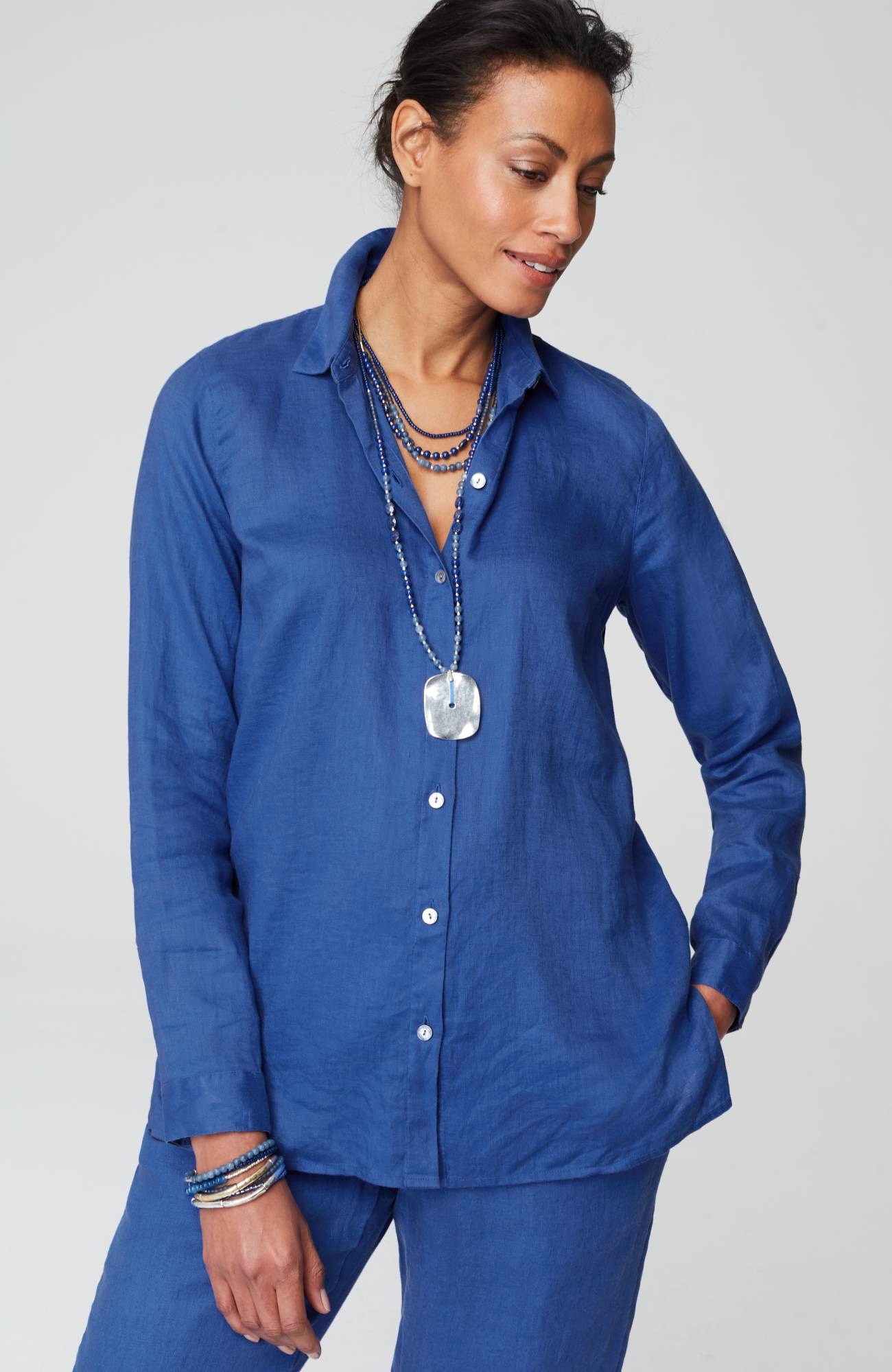 Everyday Linen Button-Front Shirt
