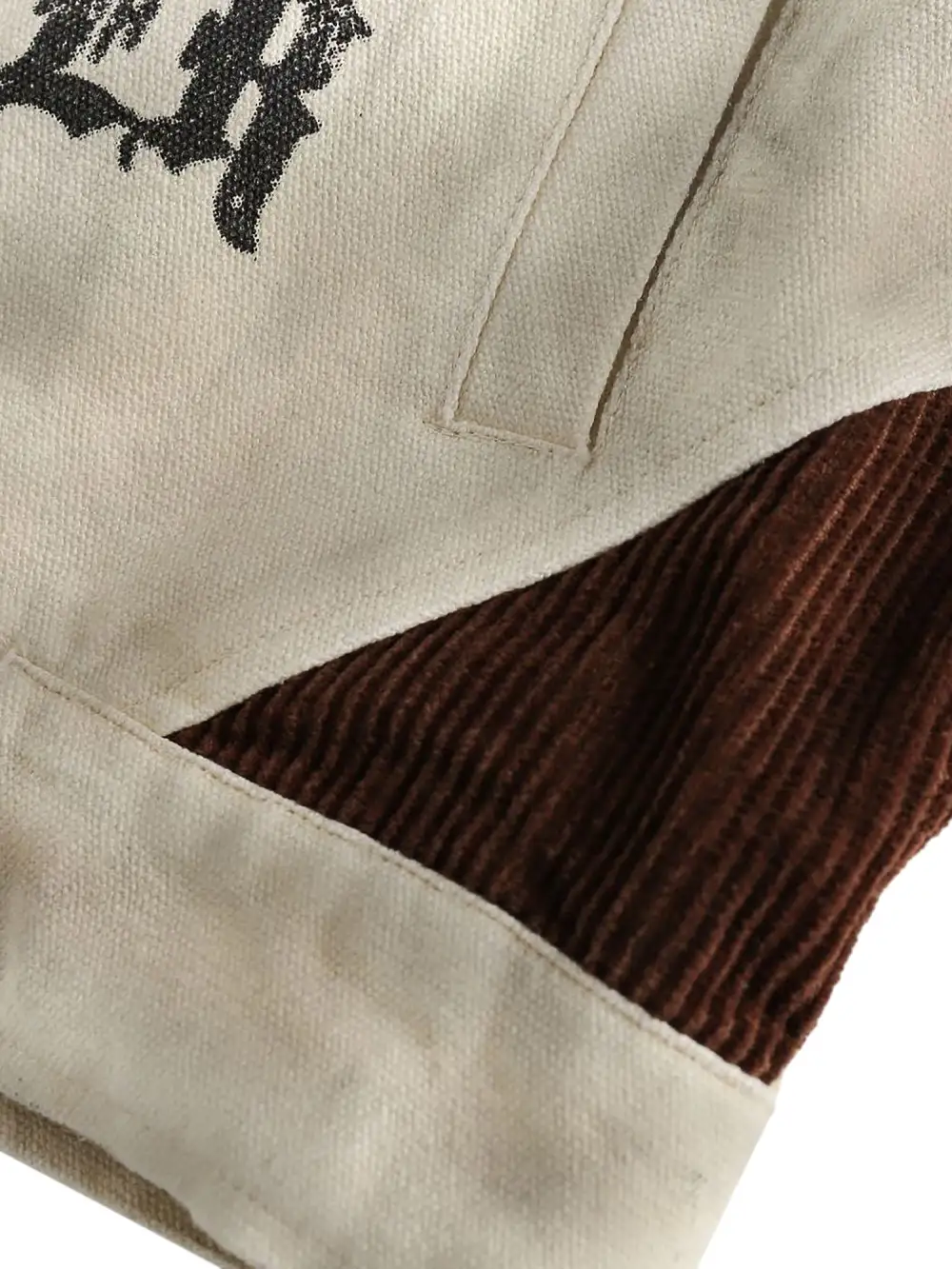 Retro Washed Distressed Graffiti Patchwork Jacket - 1986