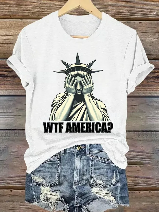 Retro America WTF Print T-Shirt
