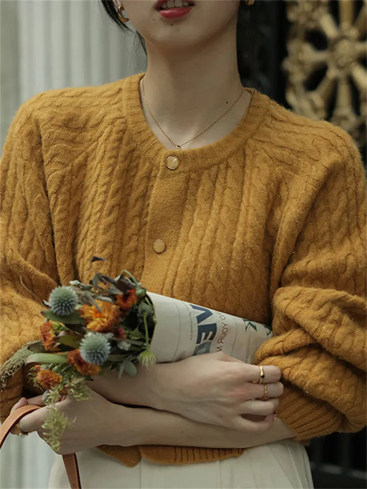 Vintage Single Breasted Gentle Sweater Jacket