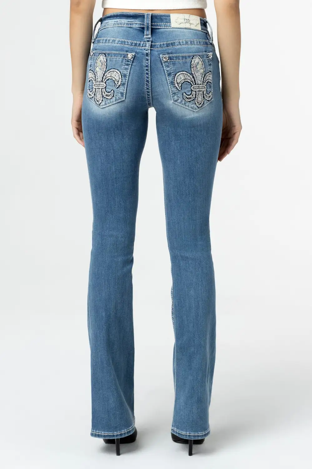 Sequin Fleur Bootcut Jeans