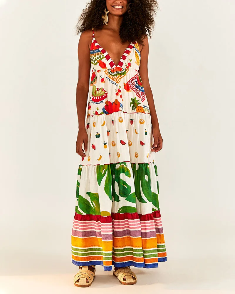 Colorful Fruit Sling Dress