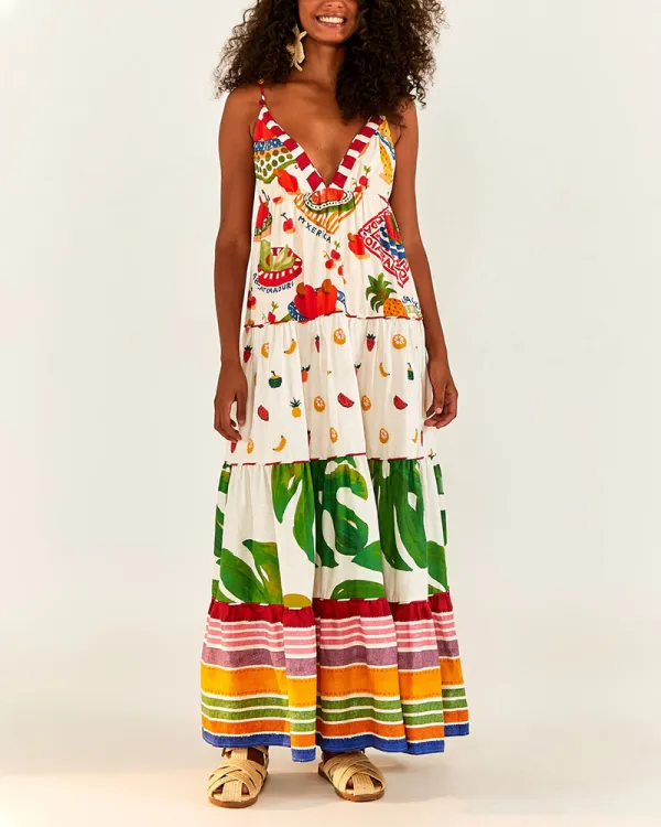 Colorful Fruit Sling Dress