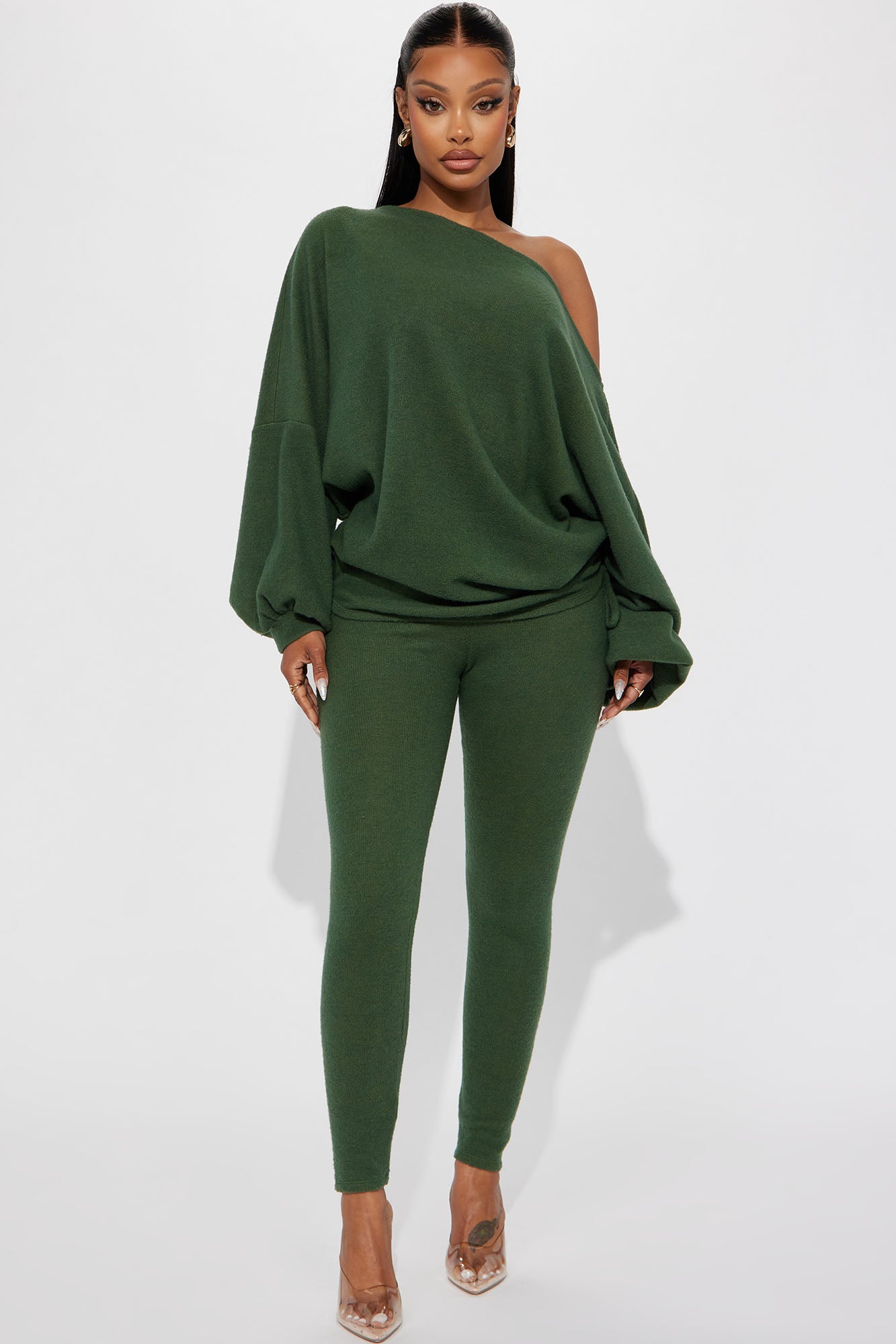 Comfy Mood Legging Set - Olive