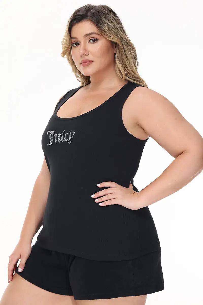 Plus-Size Long Bling Tank Top