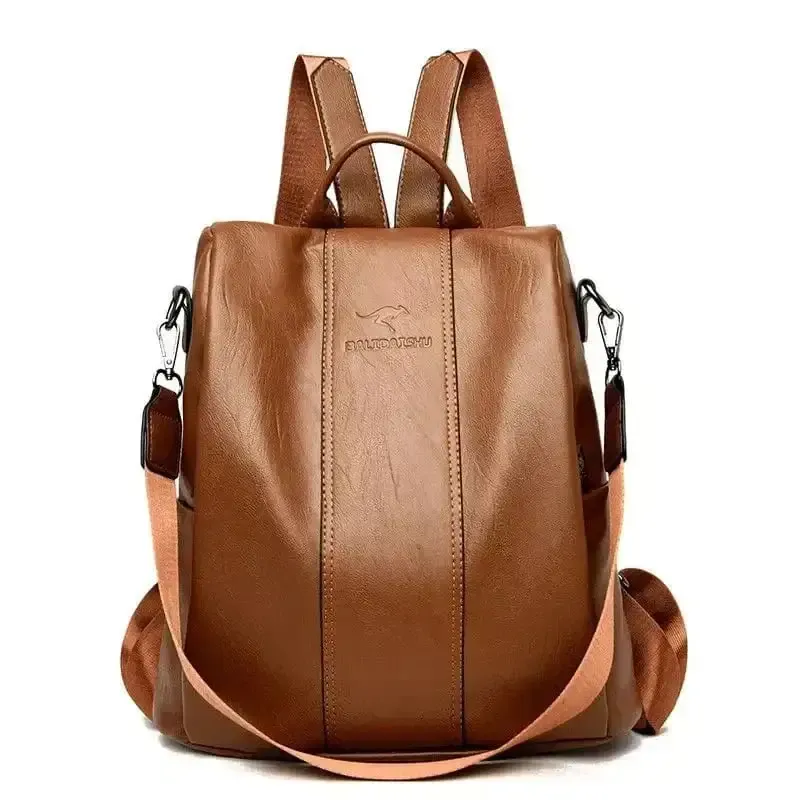 Premium and Secure PU Leather Backpack