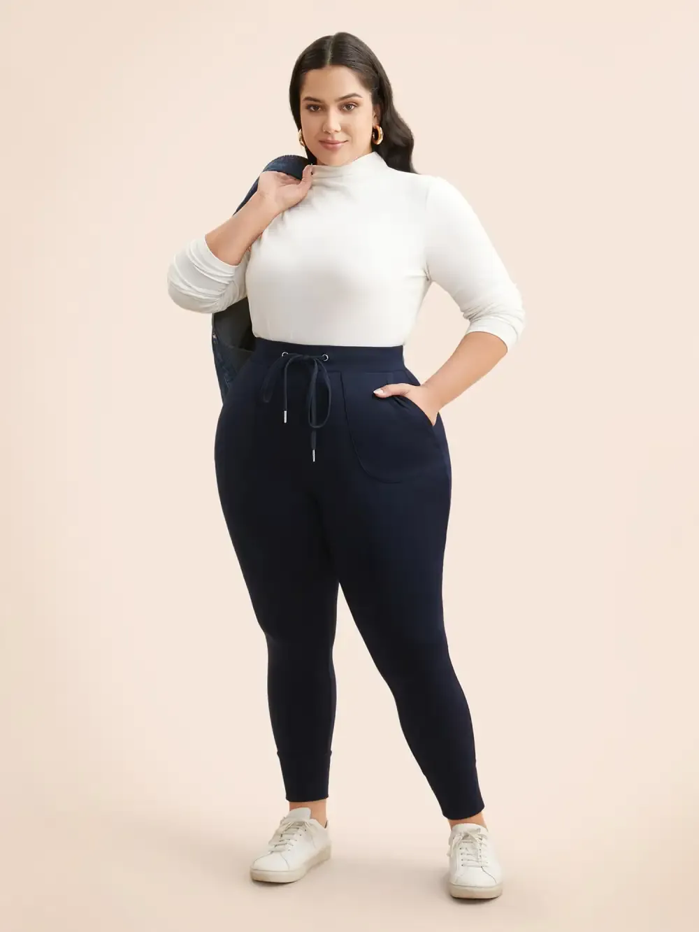 Mid Rise Drawstring Pocket Leggings