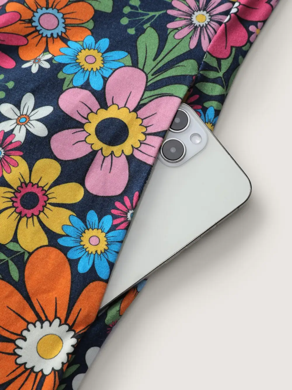 Colorful Floral Pockets Knit Loungewear Jumpsuit