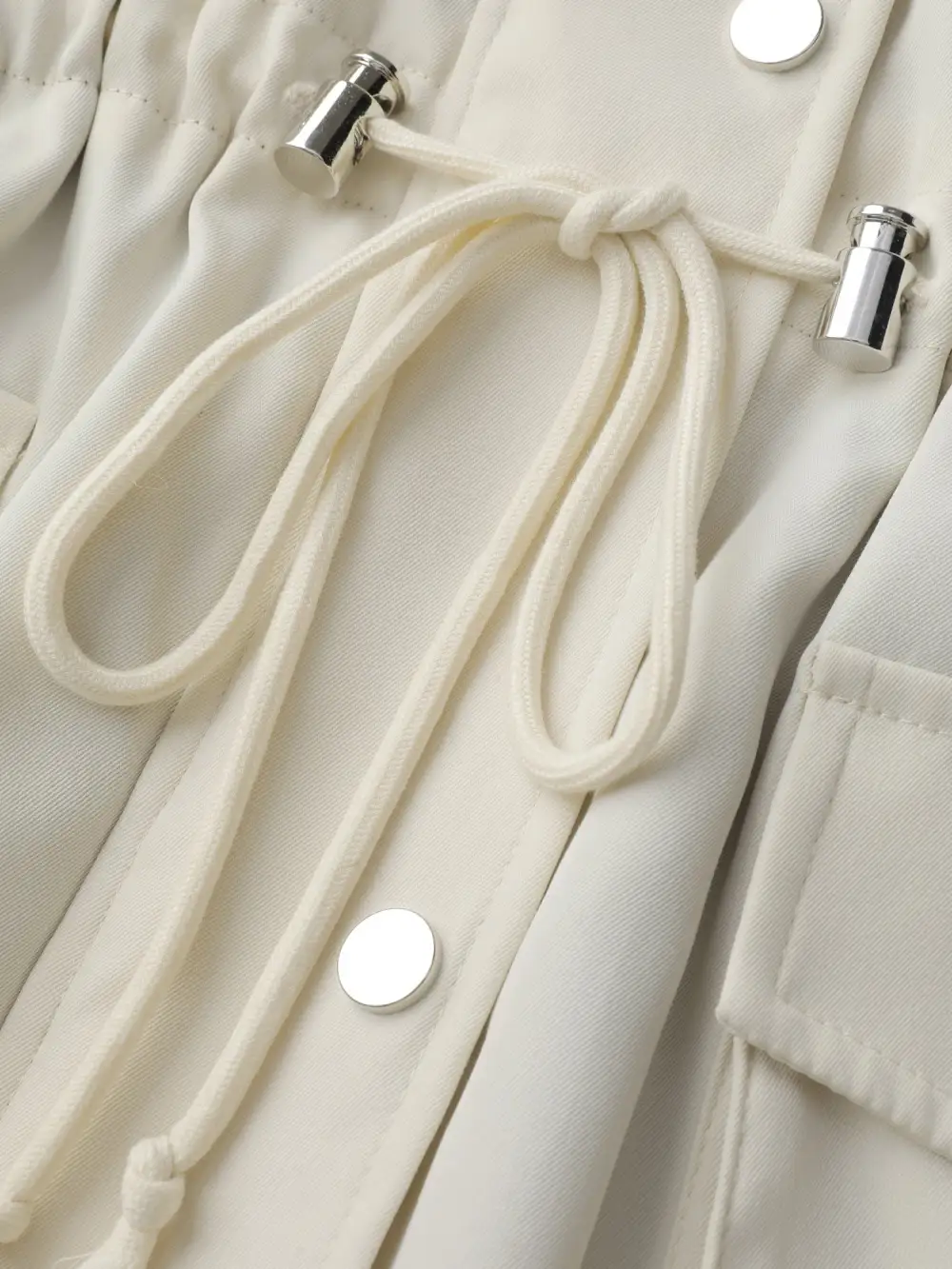 Fur Collar Adjustable Drawstring Quilted Jacket