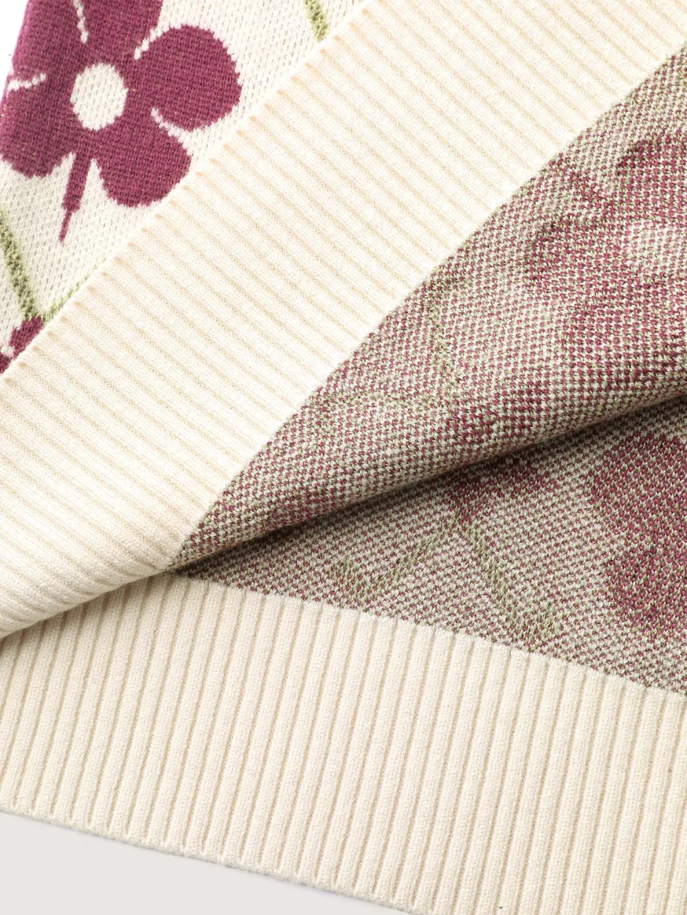 Floral Jacquard Button Knit Cardigan