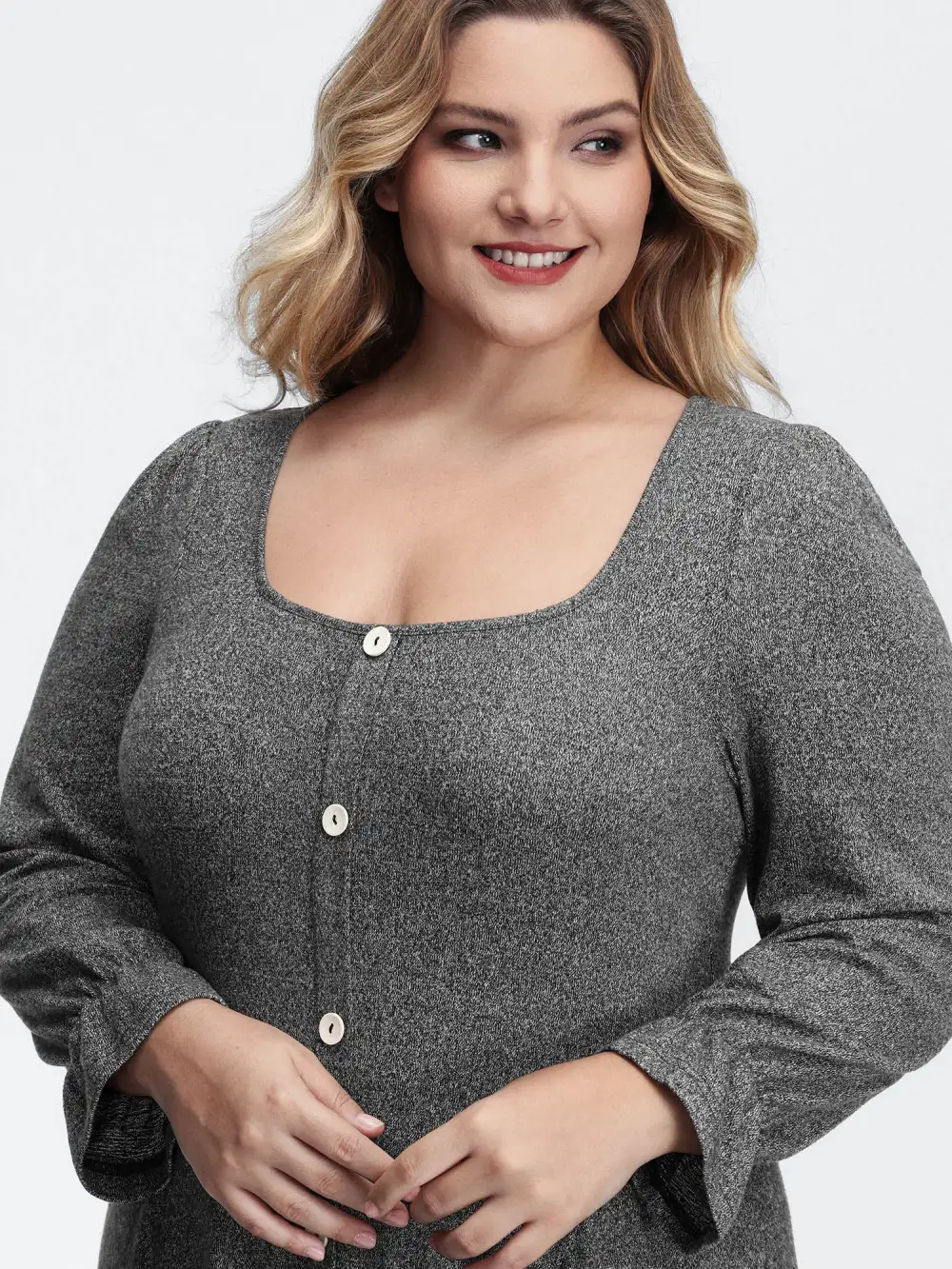 Supersoft Stretchy Waist-Defining Knit Midi Dress