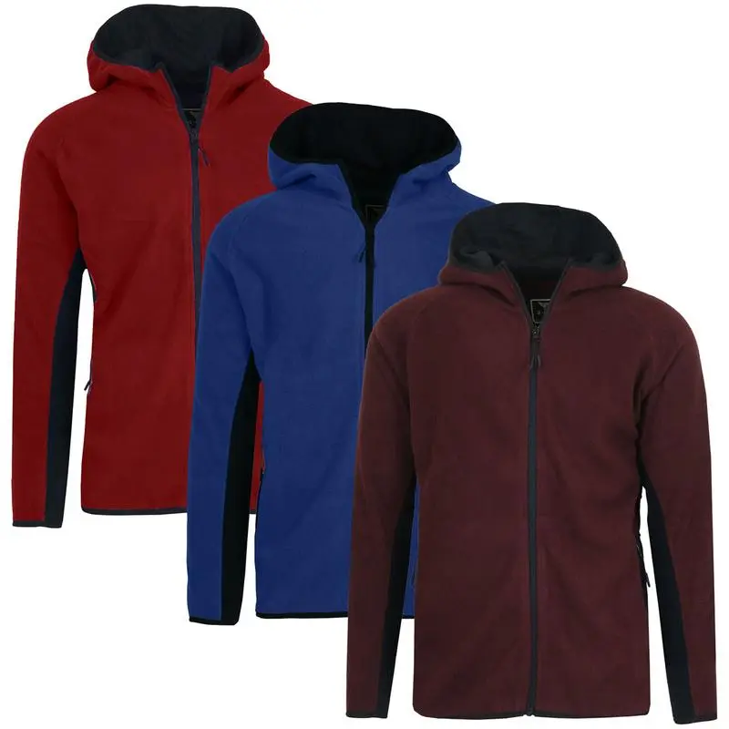 Men's 3 Pack Heavyweight Fleece Lined Zip & Pullover Hoodies Menswear Plain