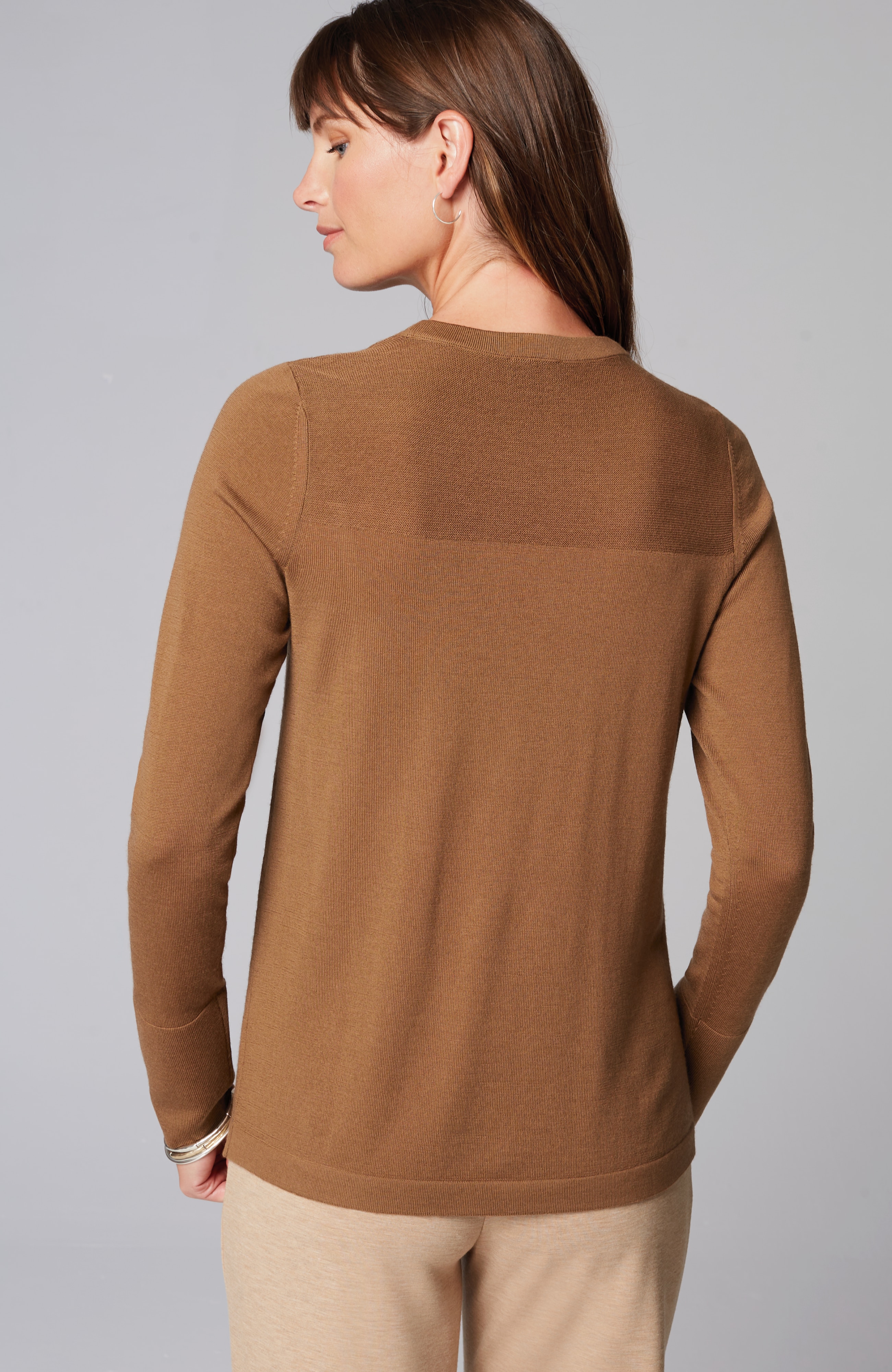Wearever Textured-Yoke Merino Sweater