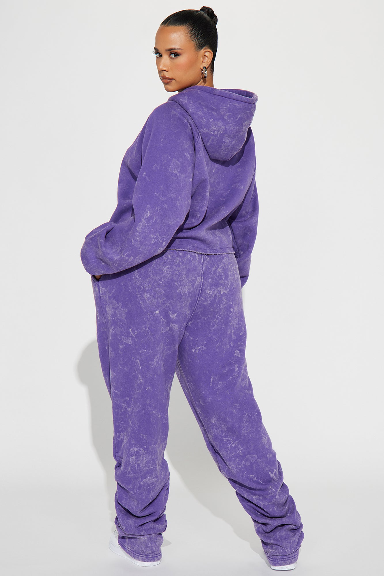 My Time Mineral Wash Jogger Set - Purple