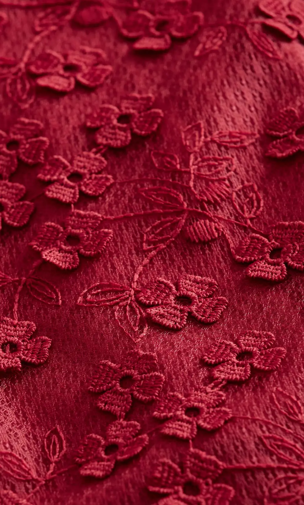 Evans Red Embroidered Puff Sleeve Midi Dress
