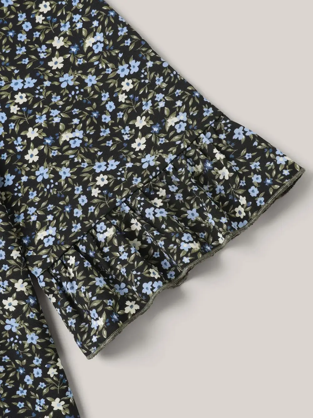 Ditsy Floral Print Frill Trim Blouse