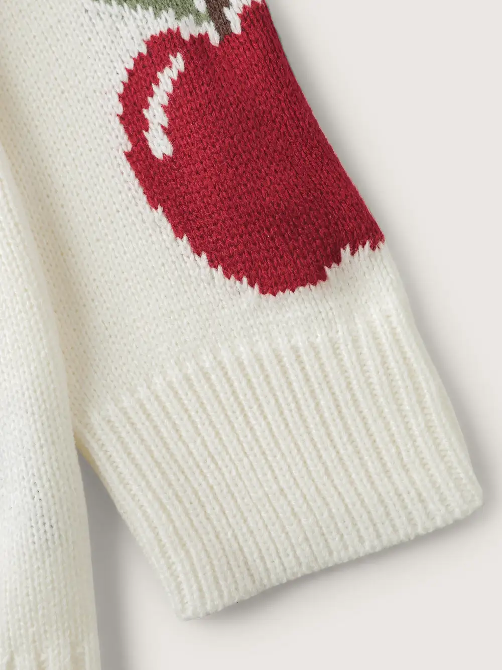 Sweet Apple Print Jacquard Print Pullover