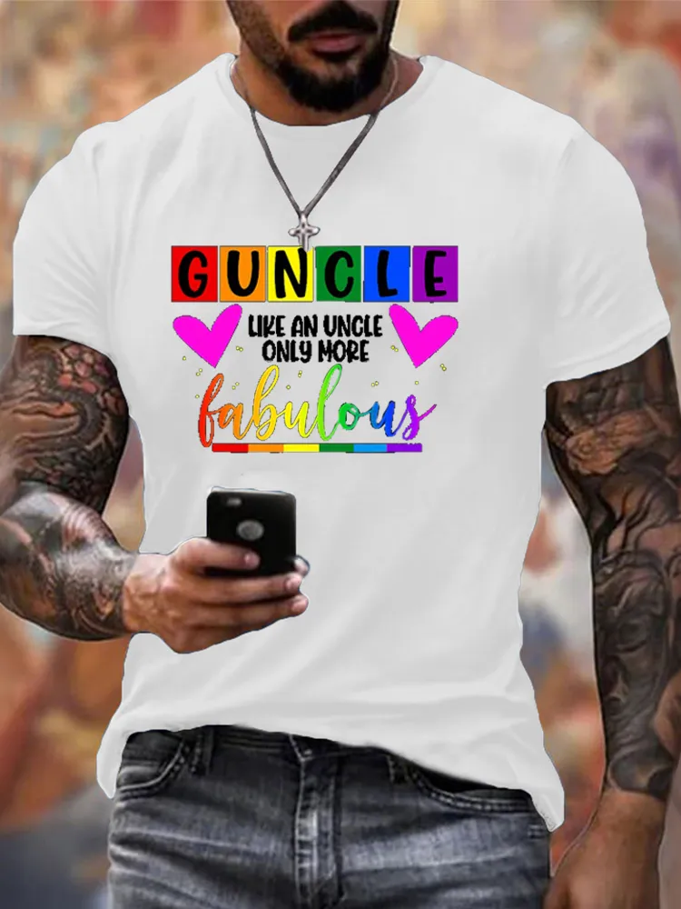Men'S T-Shirt Guncle Like An Uncle Only More Fabulous LGBT Pride Month T Shirt