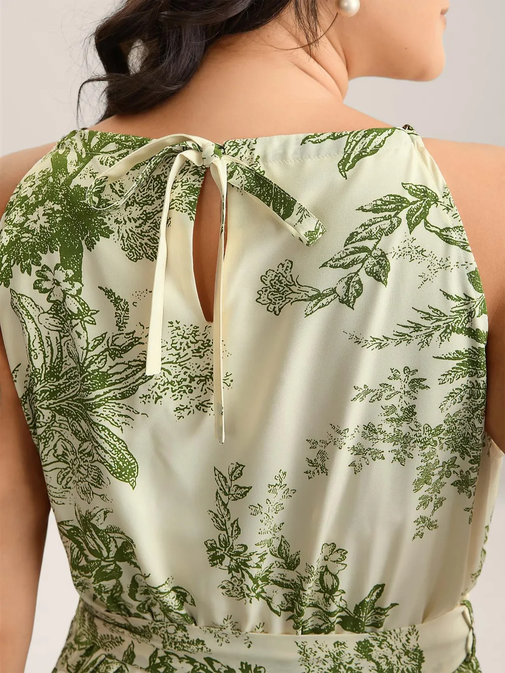 Spring Time Florals Sleeveless Midi Dress