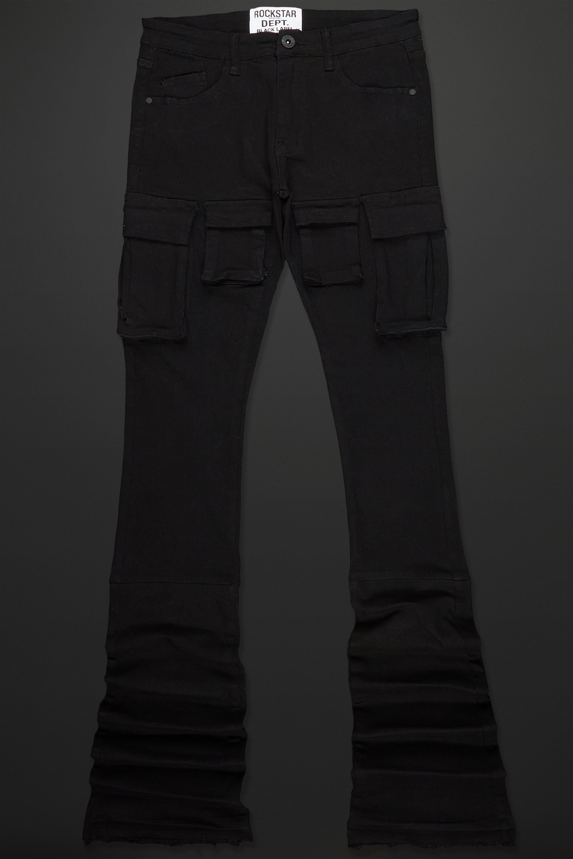 Nemy Black Super Stacked Flare Jean