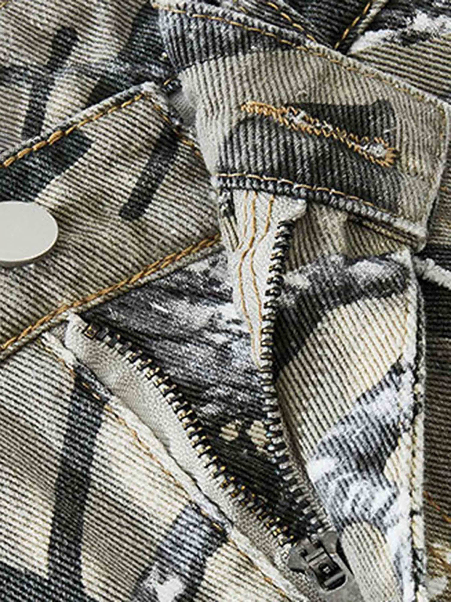 Camouflage Leaf Straight Leg Pants- 1870