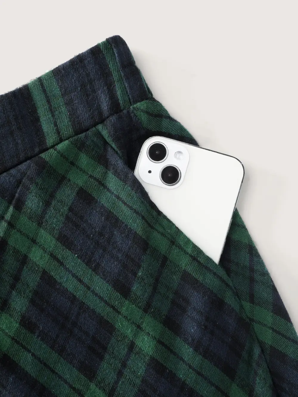 Plaid Stretchy Flowy Maxi Skirt