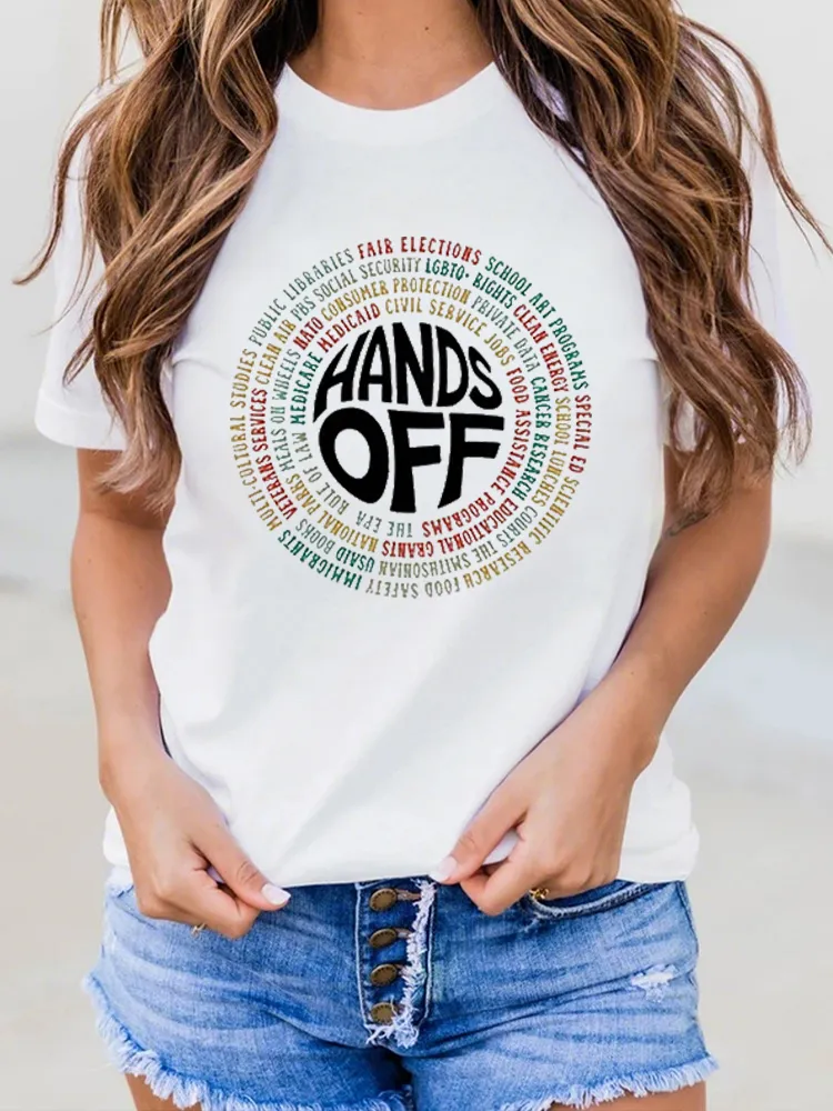 Women'S Fdt “Hands Off ” Print Casual T-Shirt