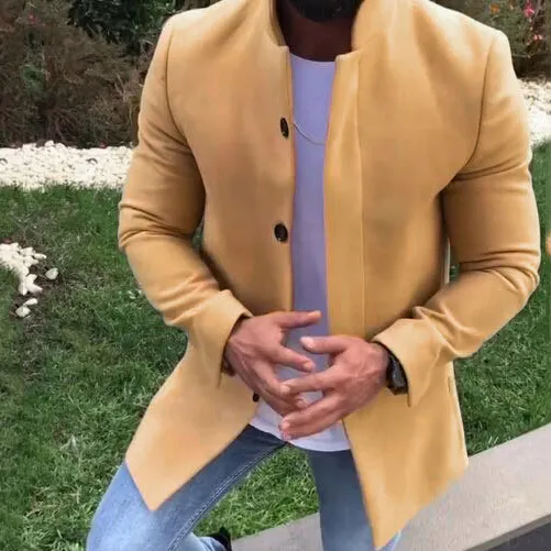 Fashion Lapel Collar Plain Slim Coat