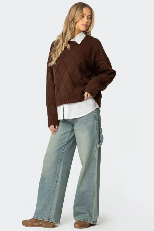 Cass Oversized Textured Knit Sweater