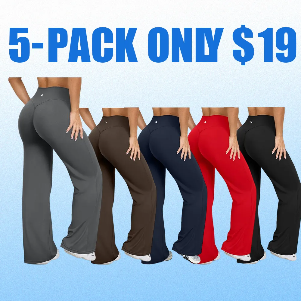 Women's High-Waisted Casual Pants – Loose Fit Straight Leg Trousers, Soft Stretchy Everyday Comfort Pants