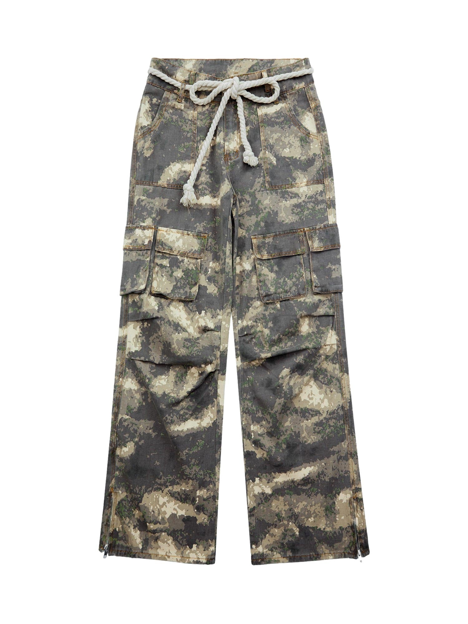 Camo Baggy Wide Leg Pockets Cargo Pants - 2019