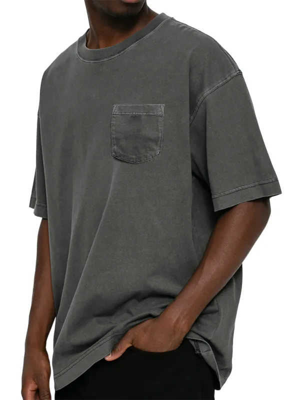 Men's Retro Distressed Washed Pocket Short-sleeved T-shirt