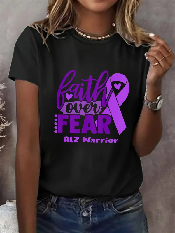 Faith Over Fear ALZ Awareness T-Shirt