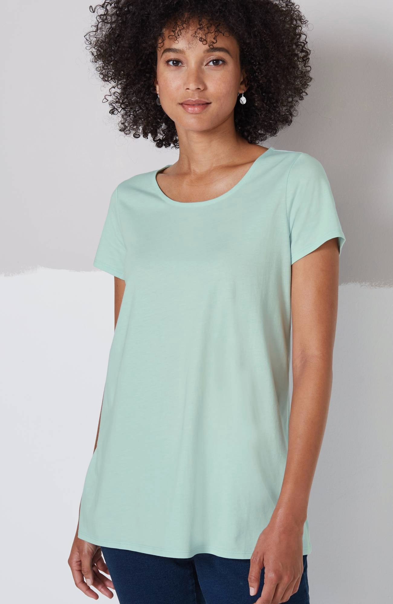 pure jill scoop-neck elliptical tee