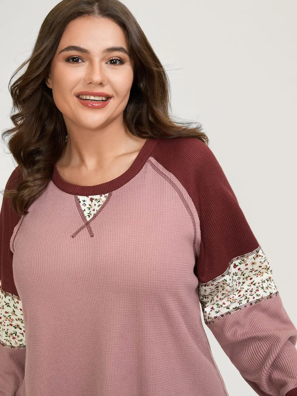 Color Contrast Waffle Knit T-Shirt