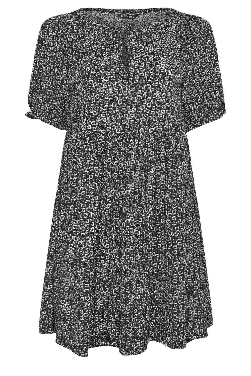 YOURS Curve Black Leopard Print Textured Mini Dress