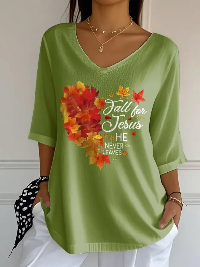 Women's Casual Retro Autumn Faith Bubble Wrinkled Cropped Top