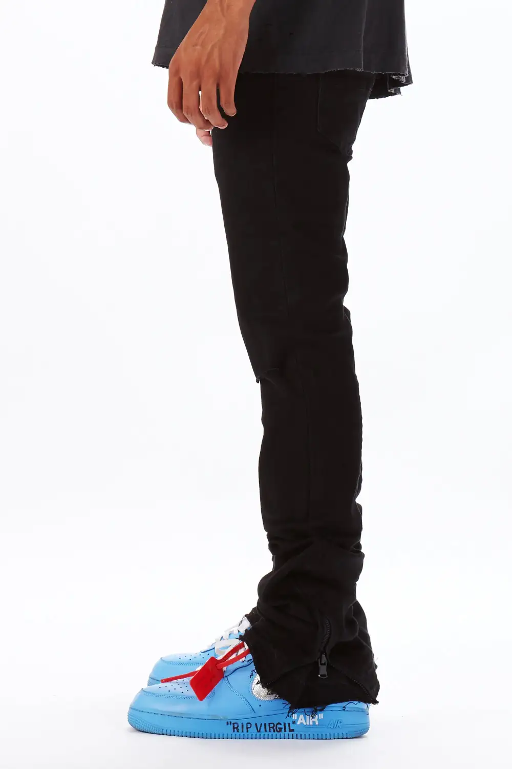 Jaymes Stacked Flare Jean-Black