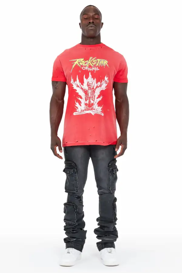 Shane Grey Wash Super Stacked Flare Jean