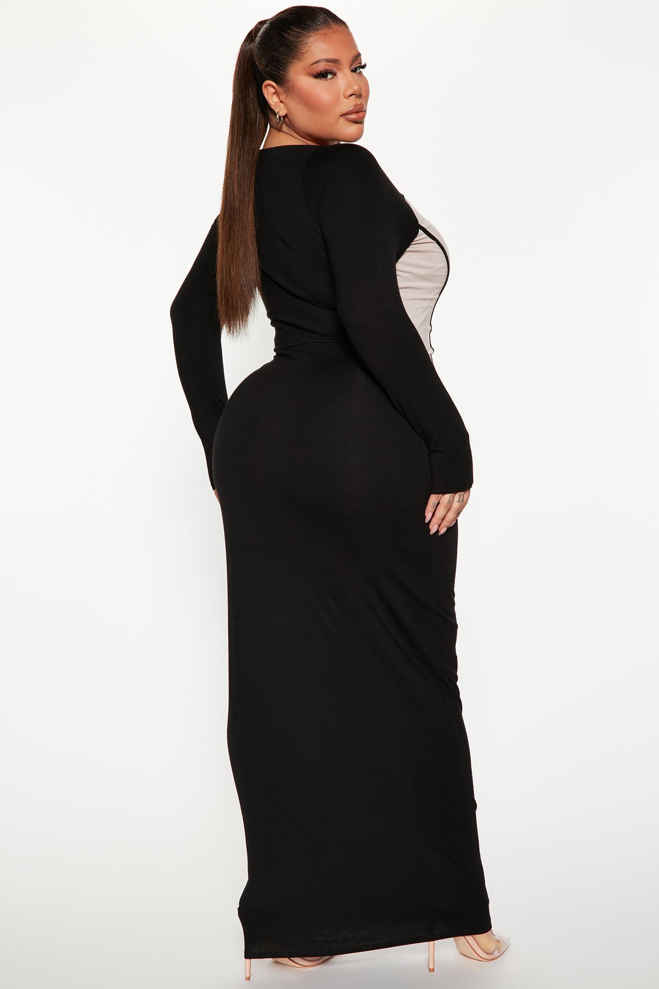 Motor Speed Midi Dress - Taupe/combo