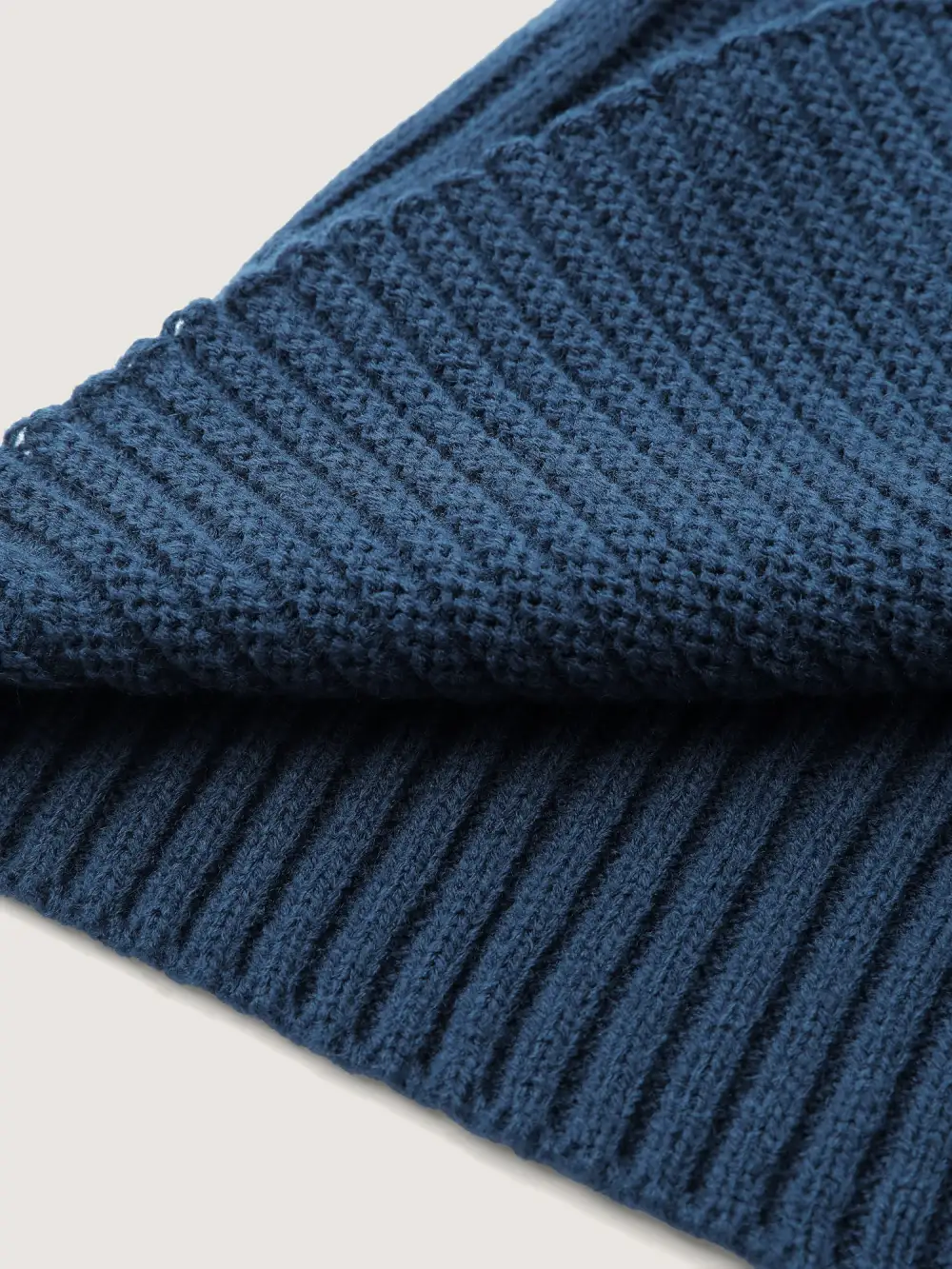 Folded Collar Ribbed Curvy Knit Cardigan